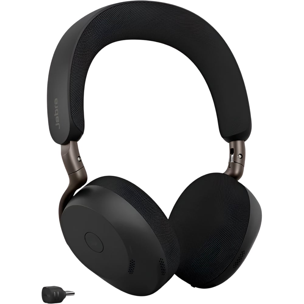 Casti Wireless teleconferinta JABRA Evolve3 75 UC, Stereo, Noise Cancelling, Bleutooth, USB-C, Wireless Charging Pad, negru