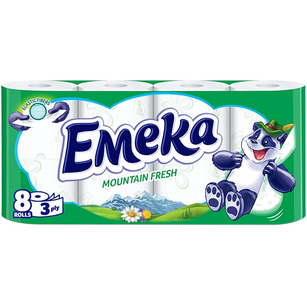 Hartie igienica EMEKA Mountain Fresh, 3 straturi, 8 role