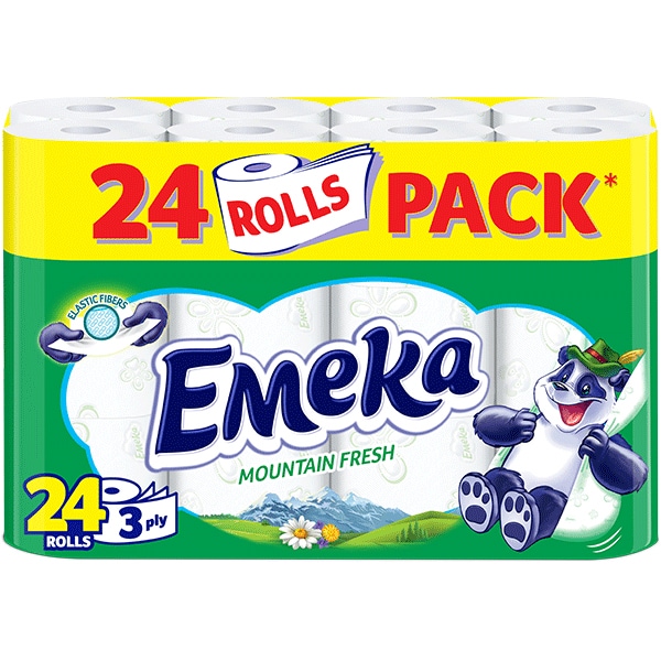 Hartie igienica EMEKA Mountain Fresh, 3 straturi, 24 role
