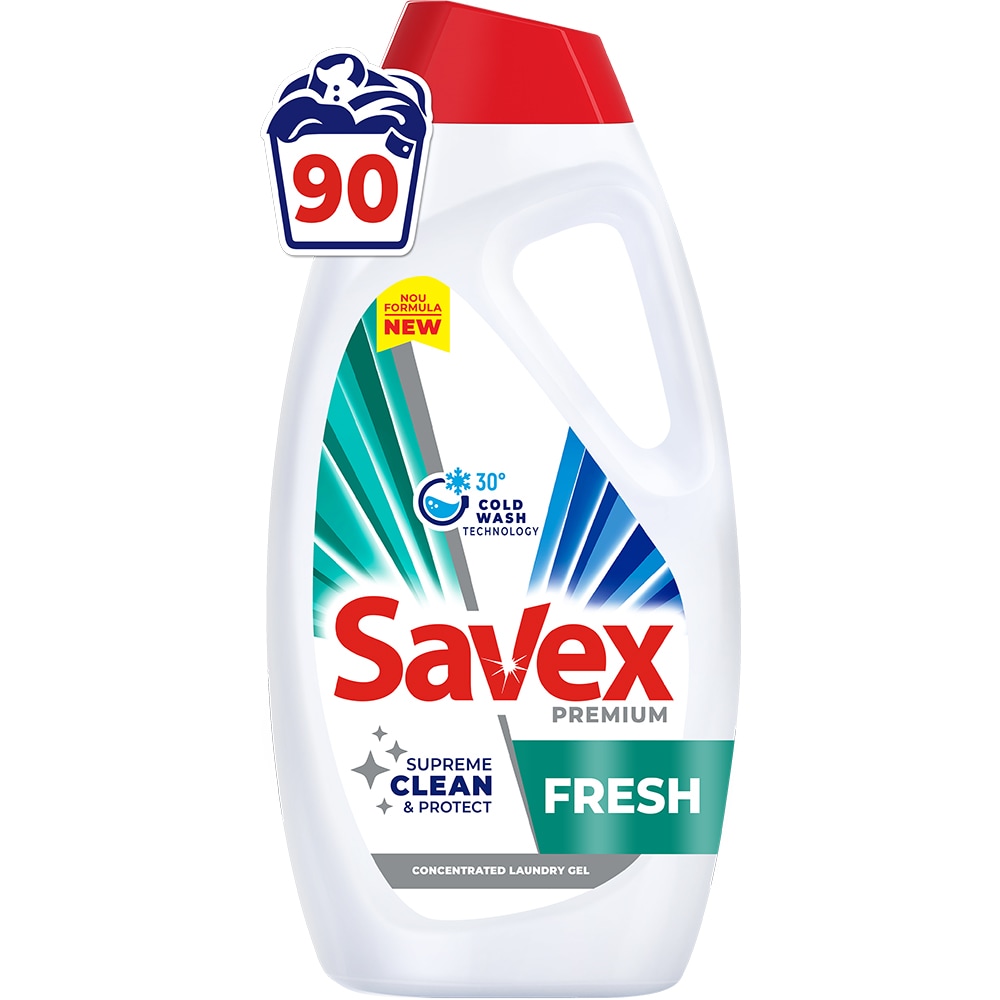 Detergent lichid SAVEX Premium Fresh, 3.6 l, 90 spalari