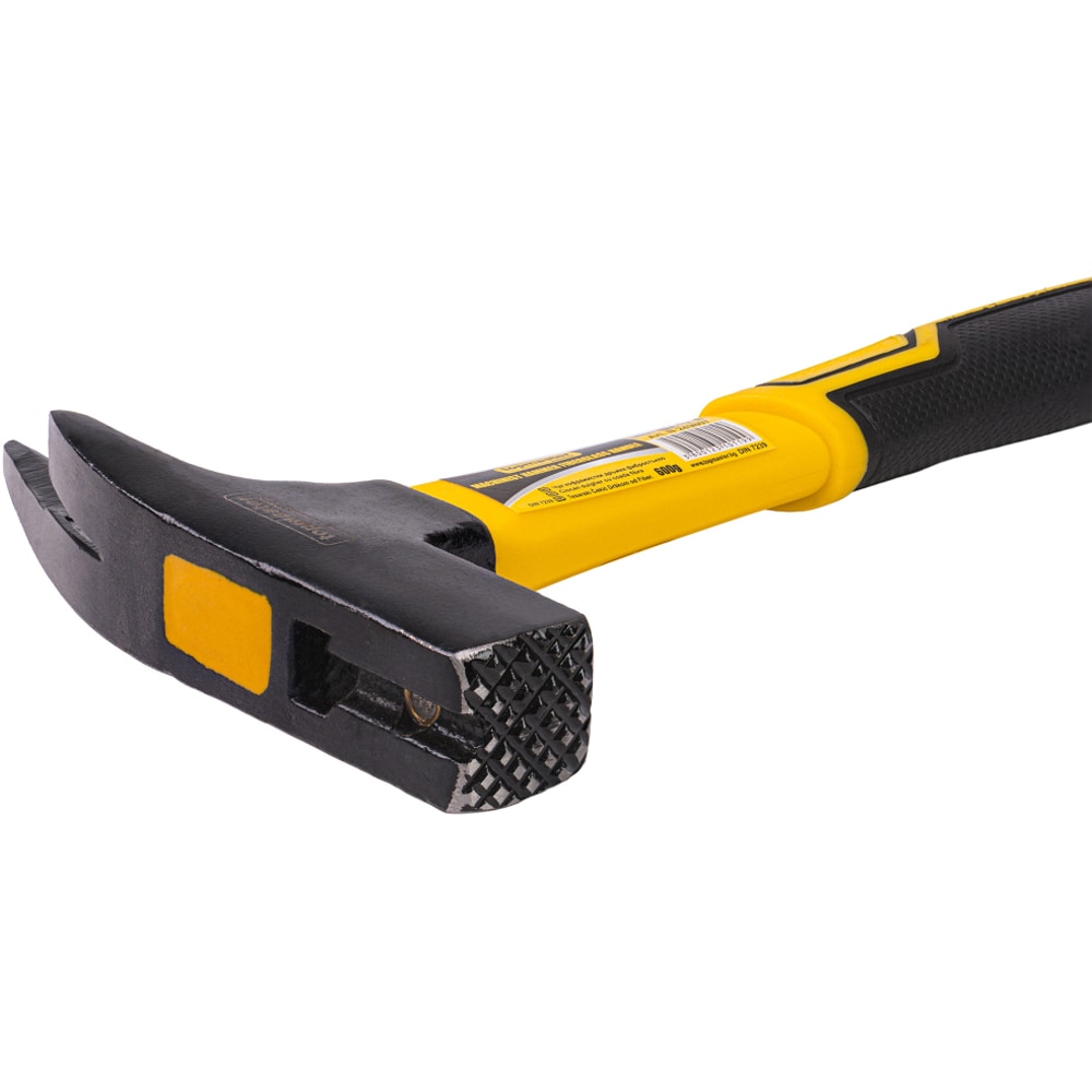 Ciocan de dulgherie TOPMASTER, maner din fibra, canal magnetic, negru-galben