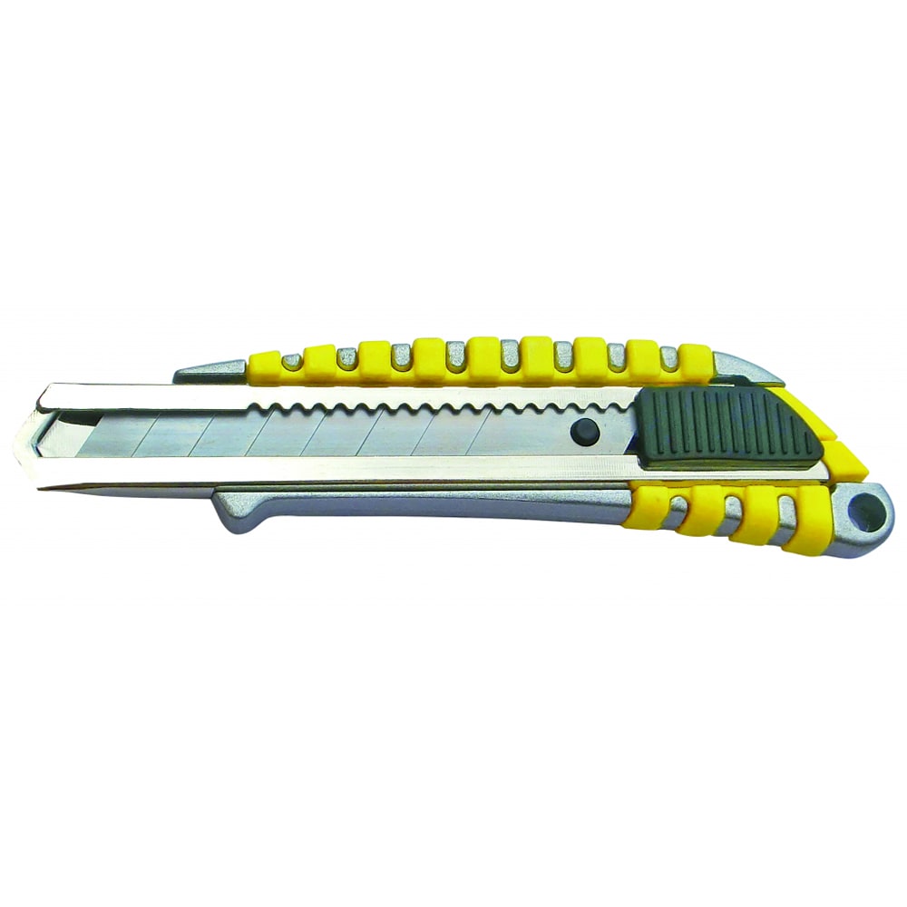 Cutter TOPMASTER, lama 18 mm, lungime 180 mm, corp din aluminiu, negru-galben