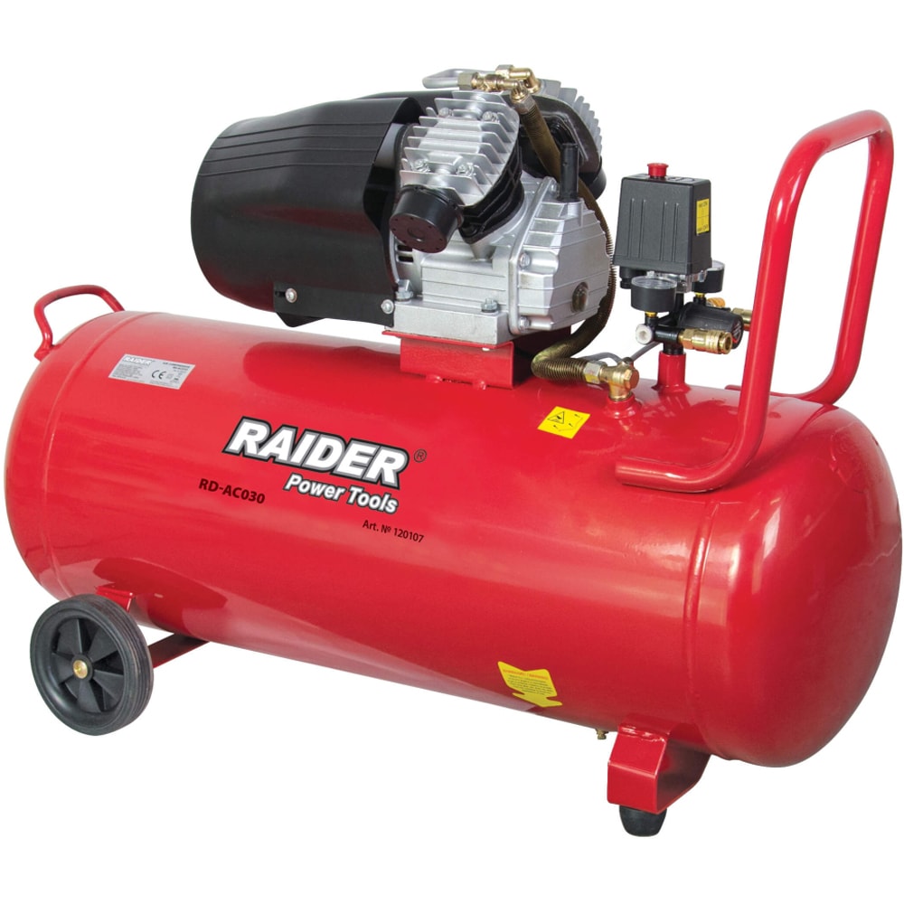 Compresor aer RAIDER, cu ulei, 100 litri, 3 CP, 8 bar