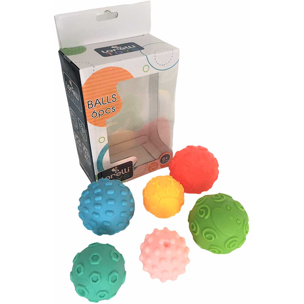 Set 6 mingi senzoriale BERTONI-LORELLI LOR9266, 6 luni+, multicolor