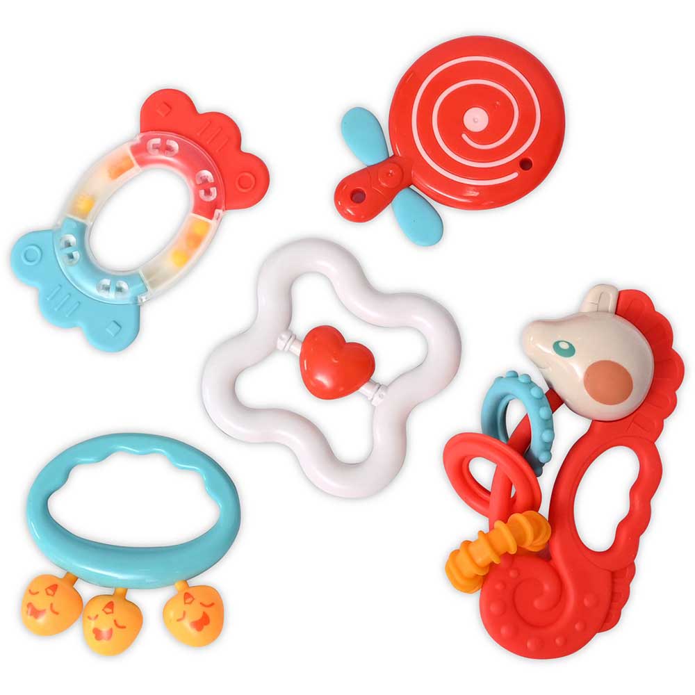 Set 5 jucarii zornaitoare BERTONI-LORELLI LOR9280, 0 luni+, multicolor