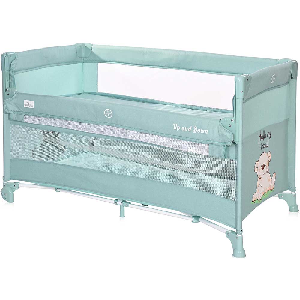 Patut pliabil BERTONI-LORELLI Up and Down Teddy LOR1793, 0 luni+, verde deschis