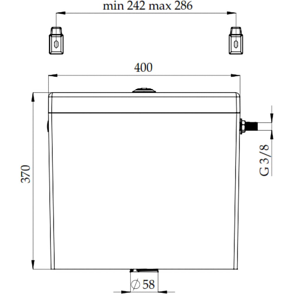 Rezervor suspendat Nikiplast, 36 x 37 x 14cm, 6l, alb