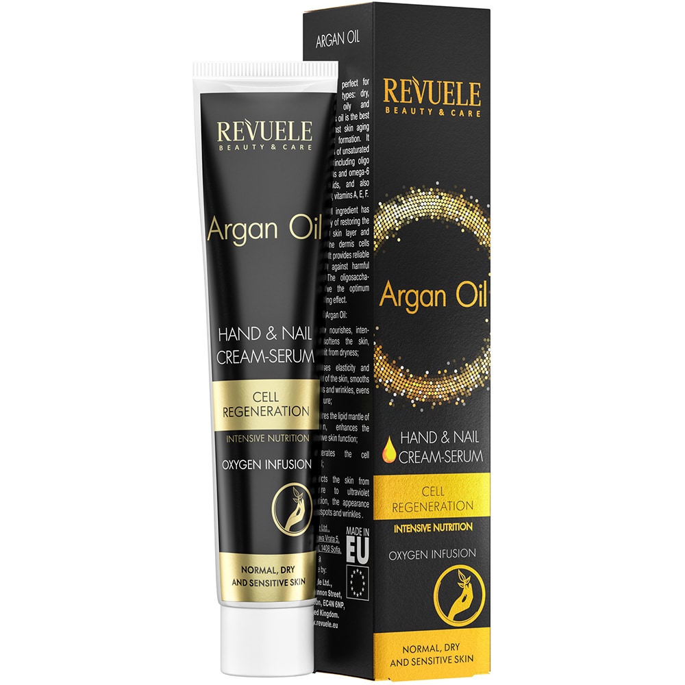 Crema pentru maini si unghii REVUELE Argan Oil Cell Regeneration, 50ml