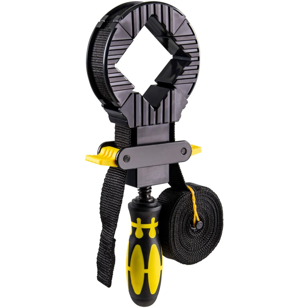 Menghina cu banda TOPMASTER, 3.8 m, pentru fixare precisa rame, galben/negru