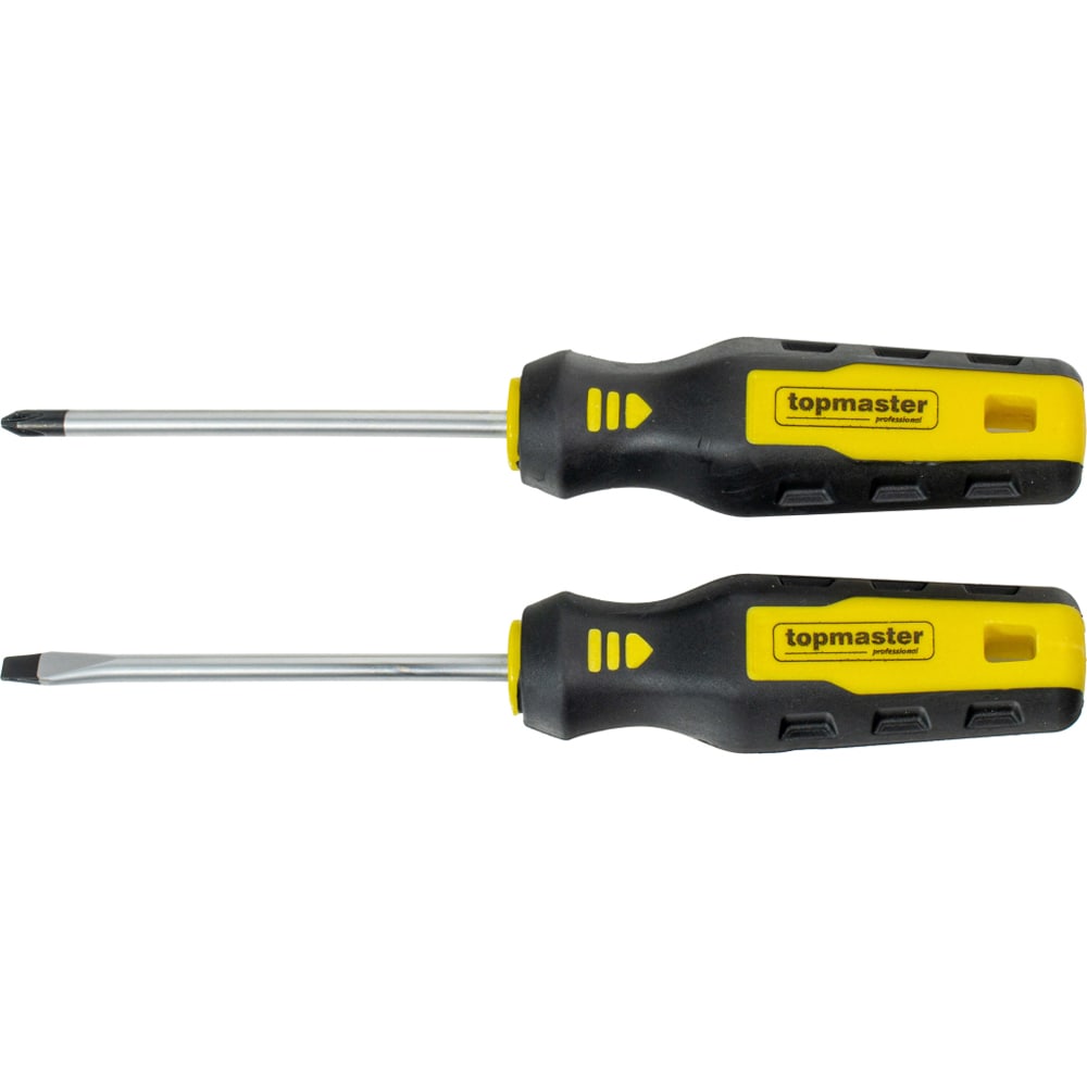 Set surubelnite TOPMASTER Smart, PH2-SL5, 100 mm, 2 piese, otel Cr-V, negru-galben