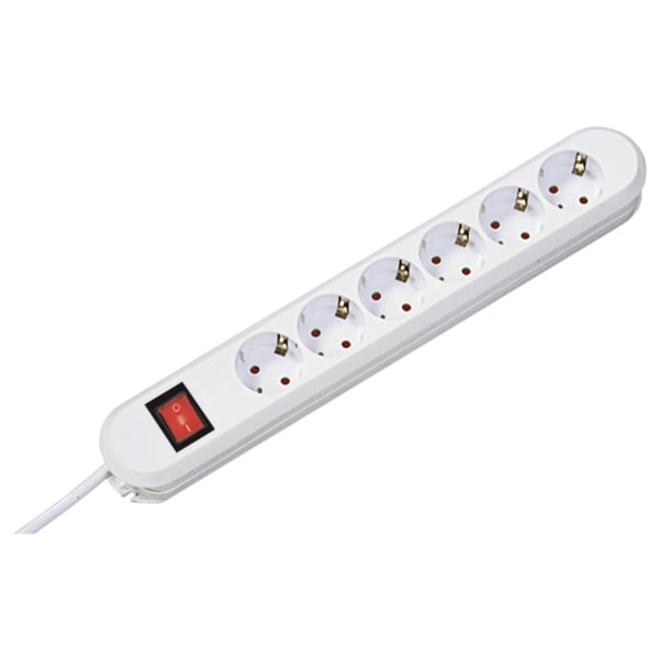 Prelungitor BACHMANN Smart 381.252K, 6 prize Schuko, 5m, intrerupator, alb