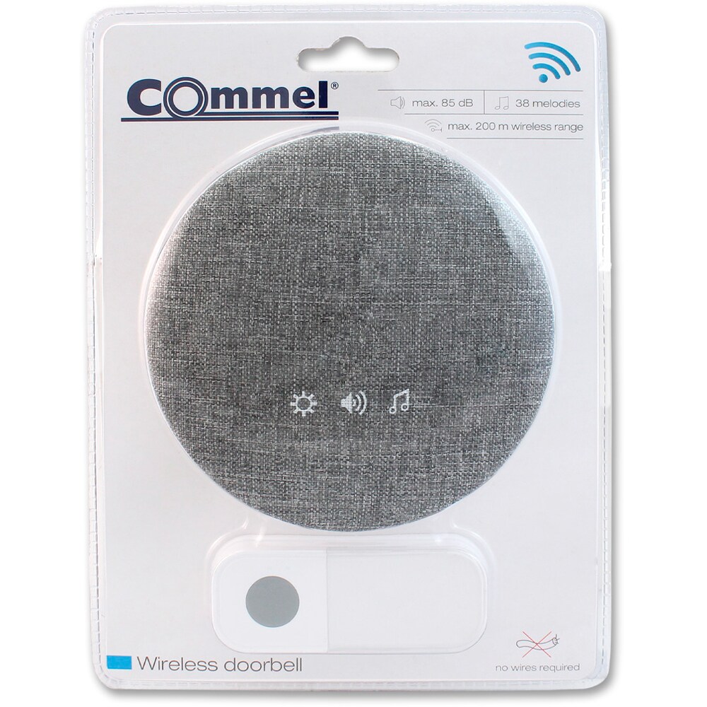 Sonerie wireless COMMEL, 38 melodii, 200m, gri