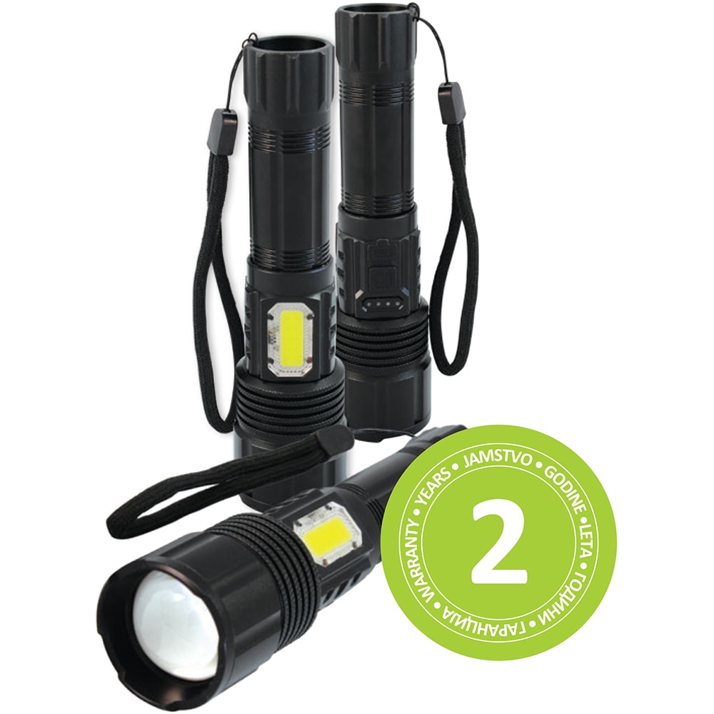 Lanterna LED PROMELEK, 600lm, acumulator 1200 mAh, negru