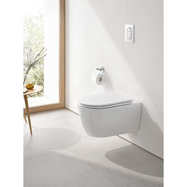 Vas WC GROHE Essence 3957100H, montaj suspendat, evacuare orizontala, alb