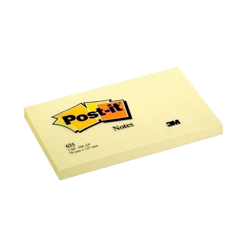 Notite adezive 3M, 100 file, 76 x 127mm, galben