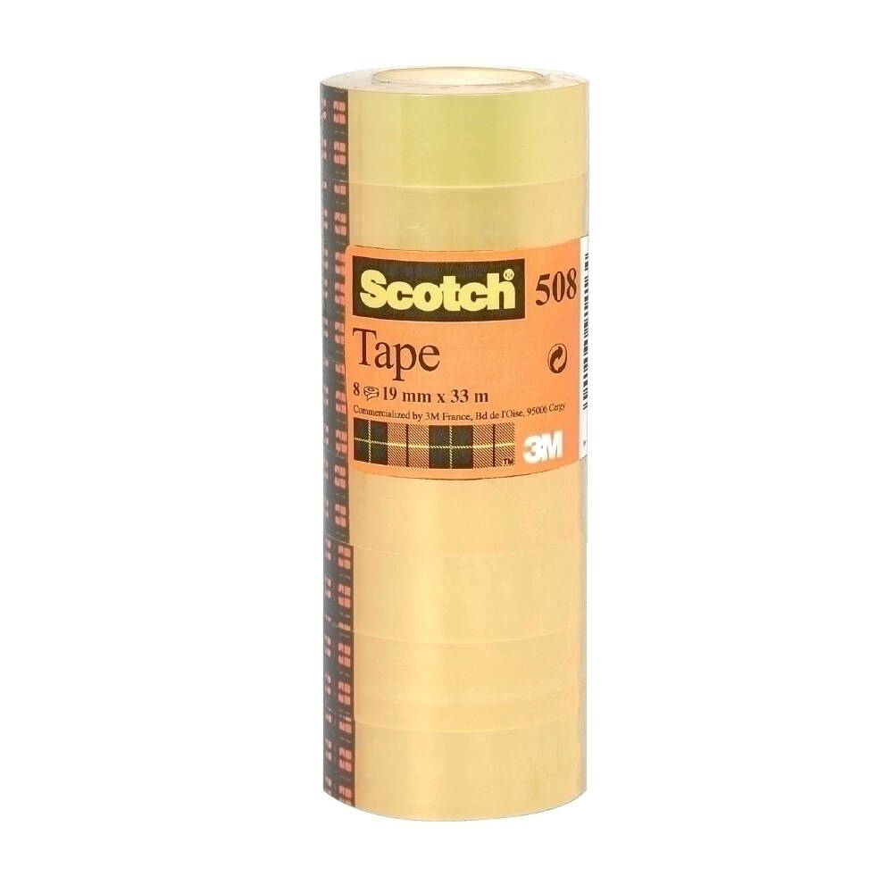 Banda adeziva transparenta 3M, 8 role, 19 mm x 33 m
