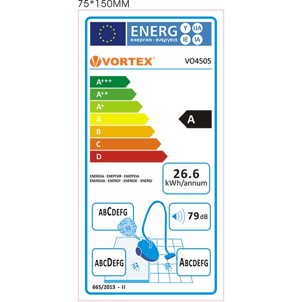 Aspirator fara sac VORTEX VO4505, 2l, 800W, 79dB, alb-verde 