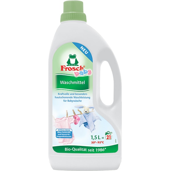 Detergent lichid FROSCH Baby Musetel, 1.5 l, 21 spalari