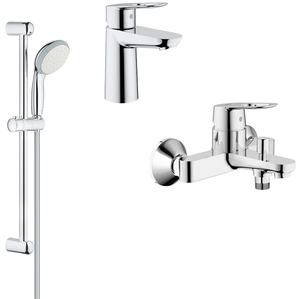 Set baie 3 in 1 GROHE Start Loop, baterie lavoar, baterie cada/dus, set de dus, racord 1/2", crom