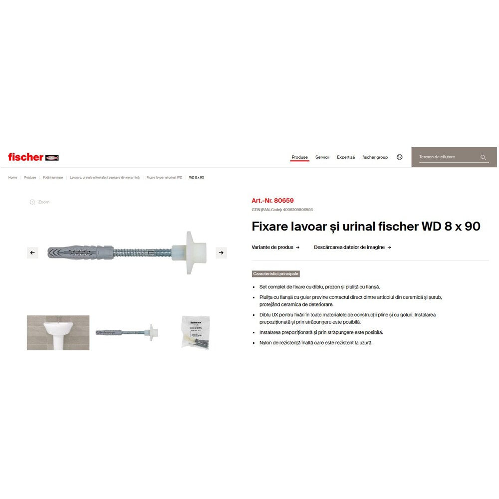 Surub cu diblu universal FISCHER WB, 10 x 130mm, 1buc