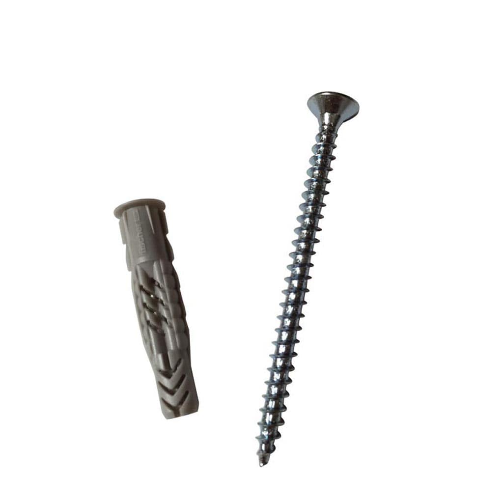 Diblu universal cu guler si surub FISCHER UX 10 x 60 R S, 10 x 50 mm, 4 buc, nailon, gri