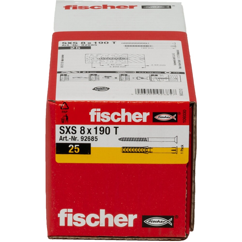 Surub cu diblu beton FISCHER SXS, 8 x 195mm, 25buc