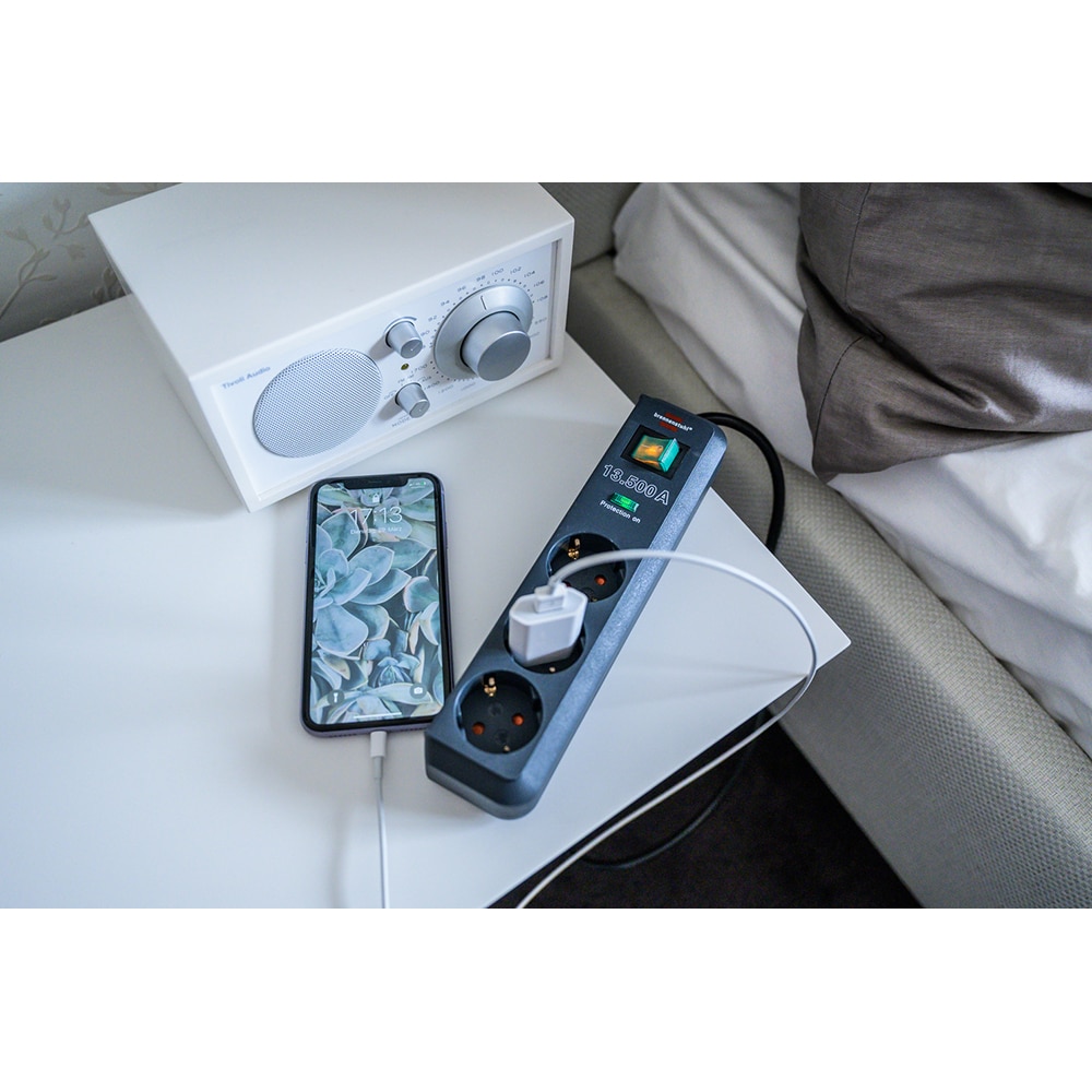 Prelungitor BRENNENSTUHL Eco Line, 3 prize, 1.5m, antracit