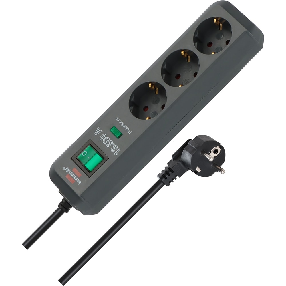 Prelungitor BRENNENSTUHL Eco Line, 3 prize, 1.5m, antracit