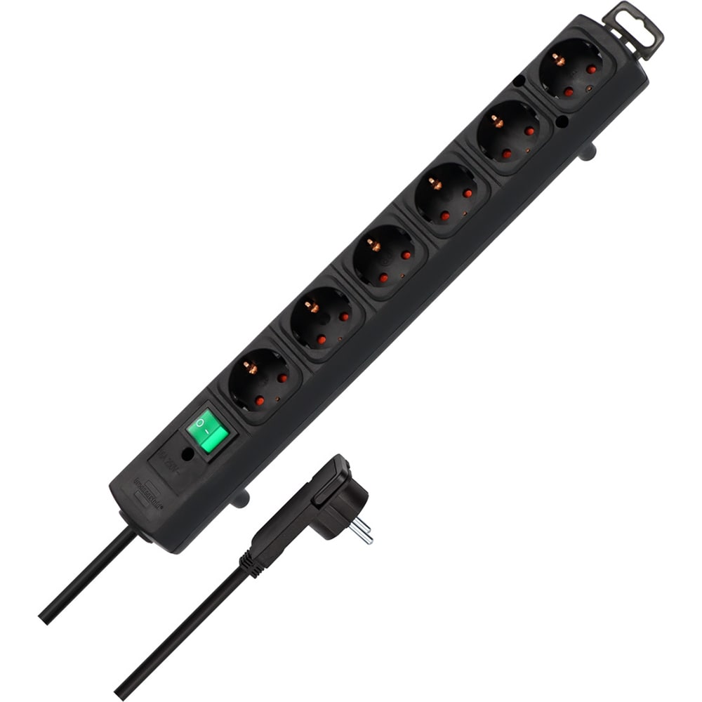 Prelungitor BRENNENSTUHL Comfort Line, 6 prize, 2m, negru