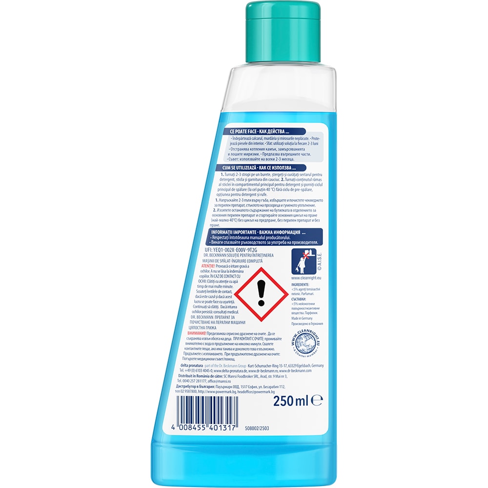 Solutie pentru ingrijirea masinii de spalat DR.BECKMANN, 250ml