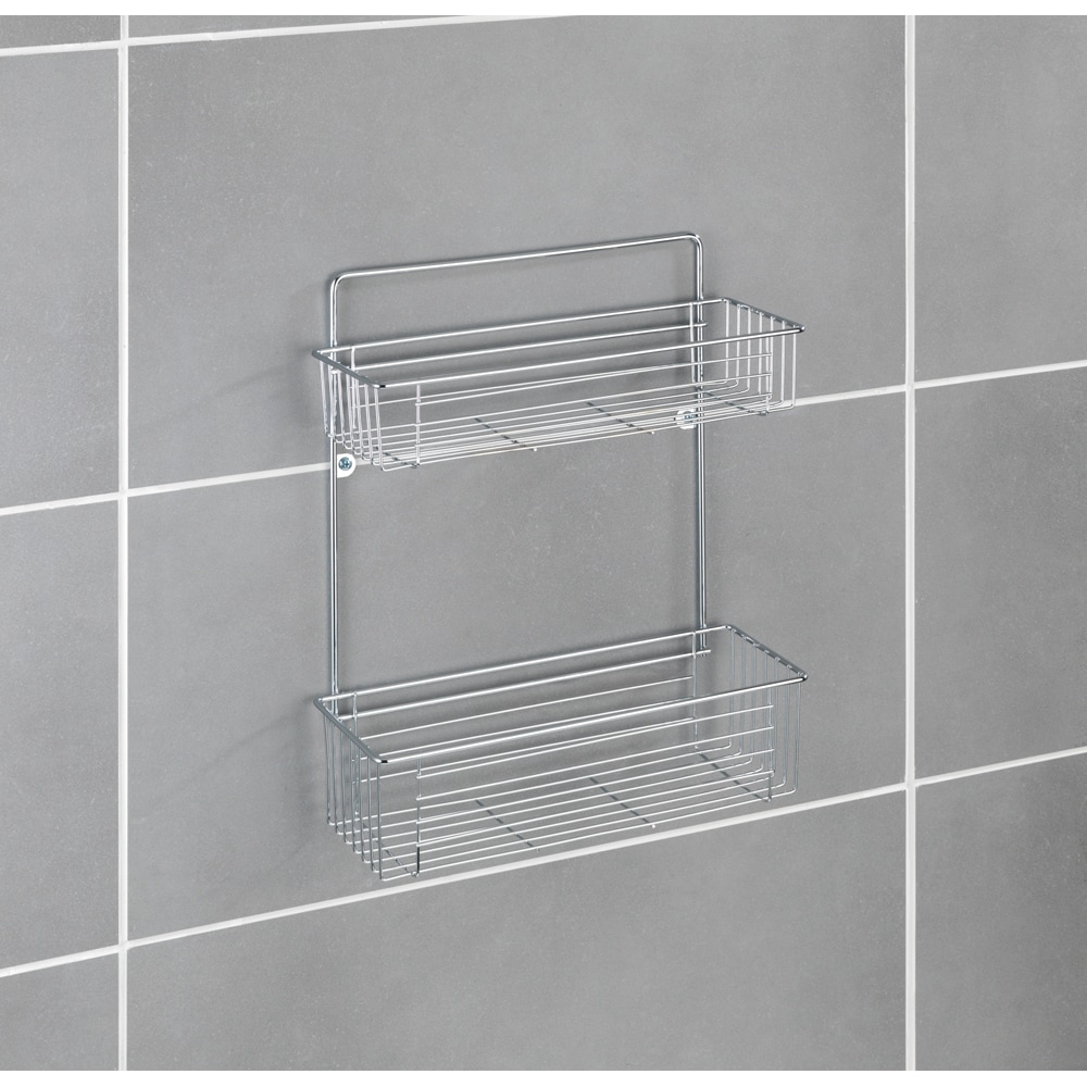 Etajera baie WENKO Avesta, 2 polite, crom