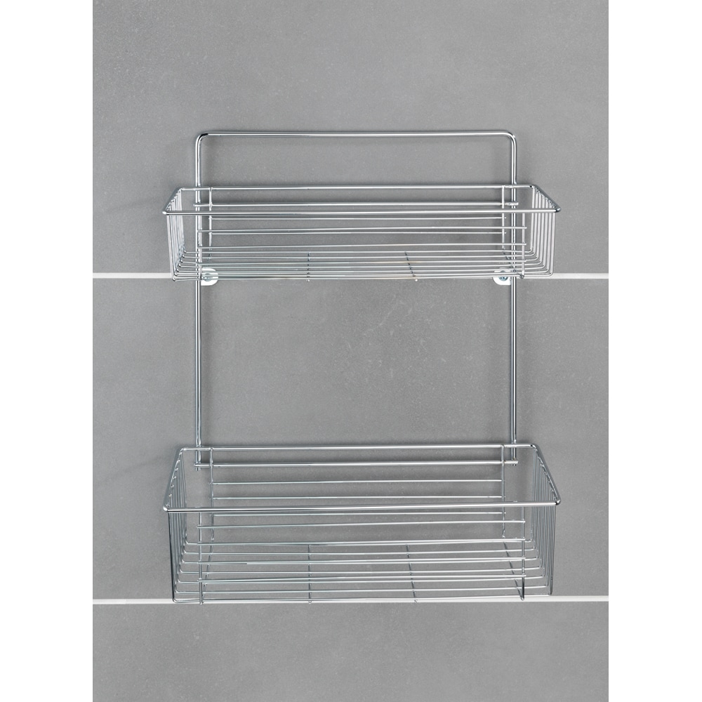 Etajera baie WENKO Avesta, 2 polite, crom