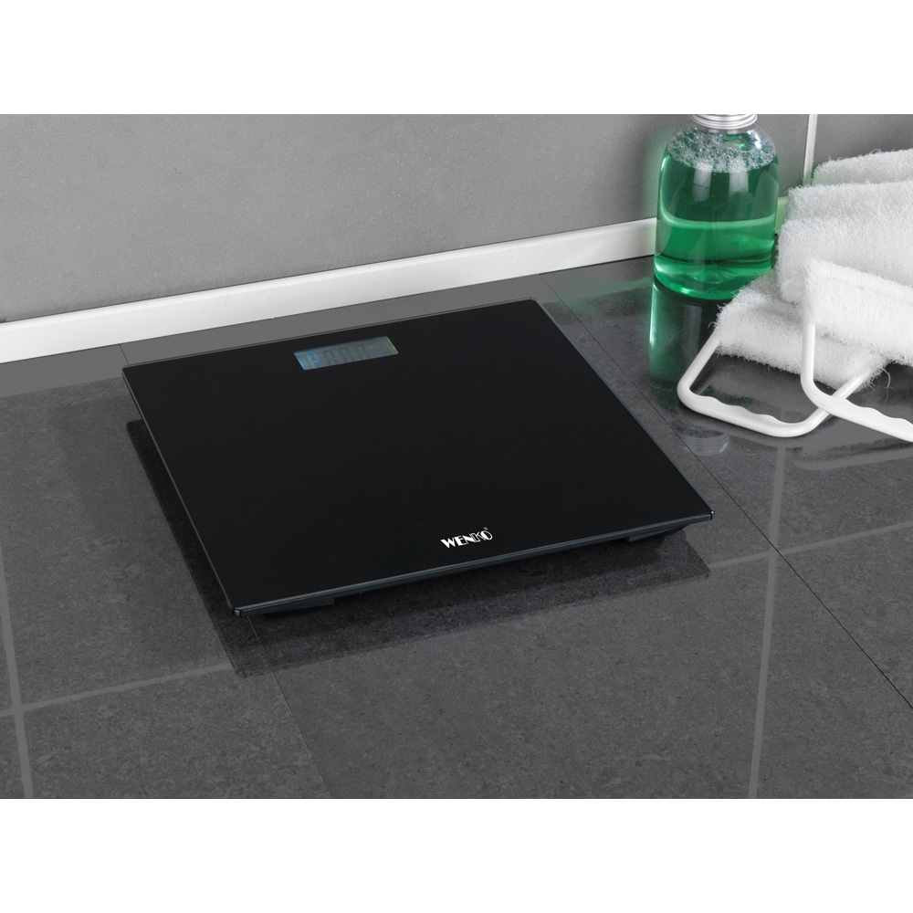 Cantar corporal WENKO 24460100, 180 kg, sticla, negru