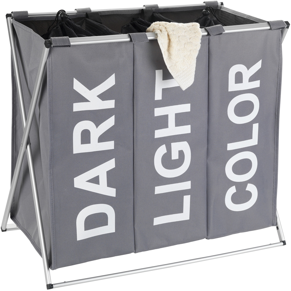 Cos rufe WENKO Trio, poliester/aluminiu, 129 l, gri