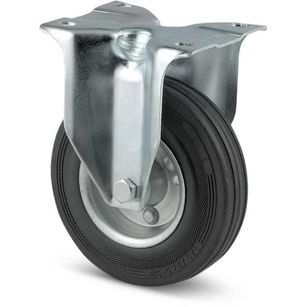 Roata fixa TENTE, cauciuc, 200 mm, 205 kg, negru