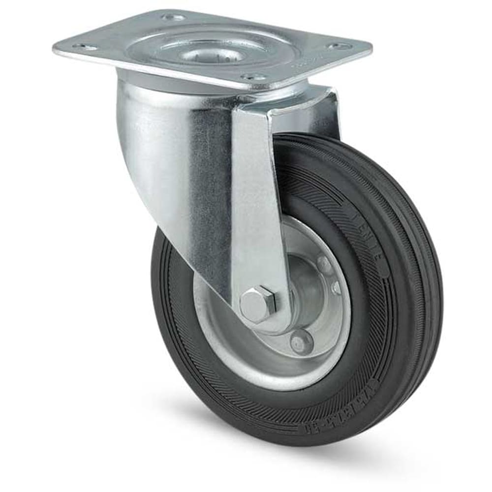 Roata pivotanta TENTE, cauciuc, 125 mm, 100 kg, negru