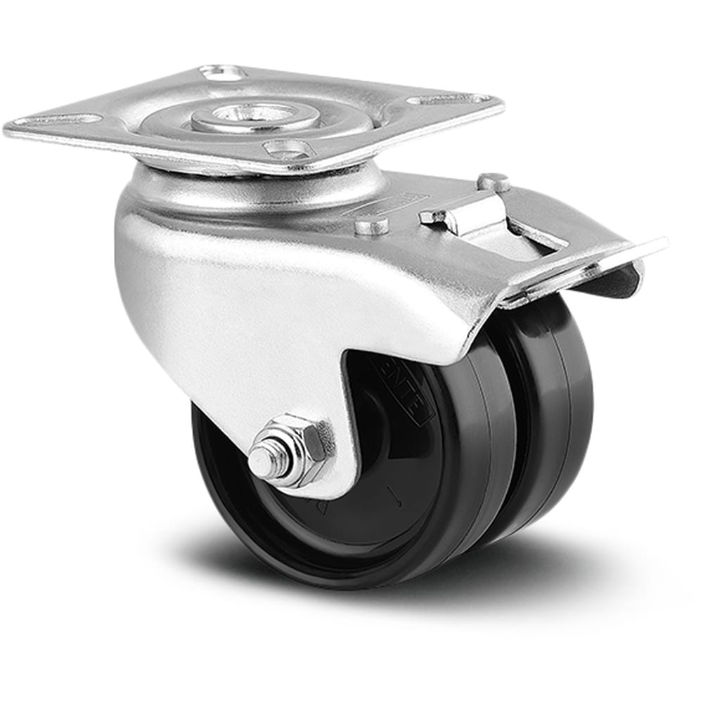 Roata pivotanta cu frana TENTE, polipropilena, 50 mm, 70 kg, negru