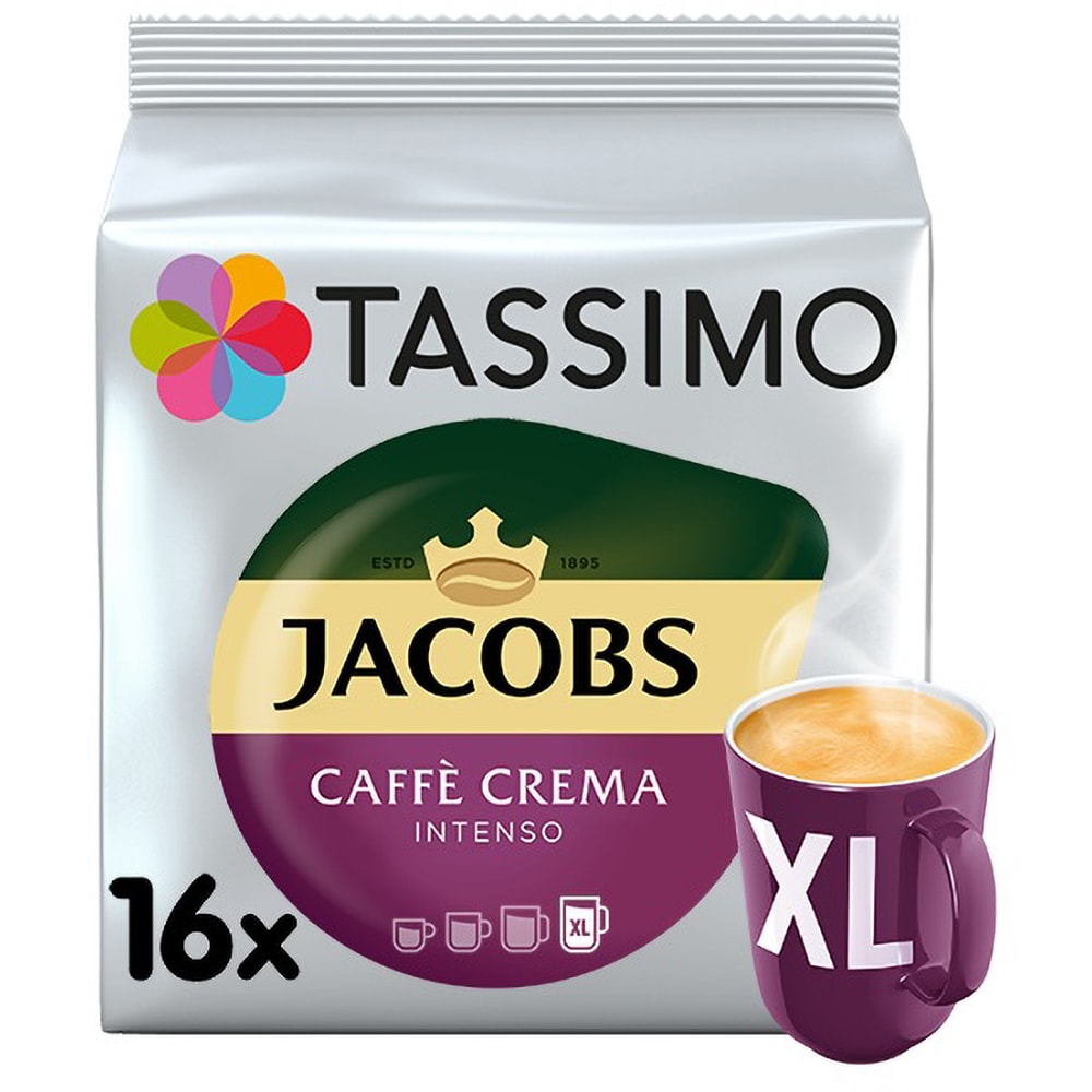 Capsule cafea TASSIMO Jacobs Crema Intenso XL, 16 capsule, 144g