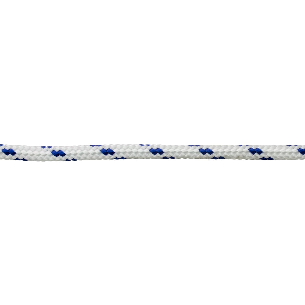 Franghie impletita PES, 10 mm, 15 m, alb-albastru