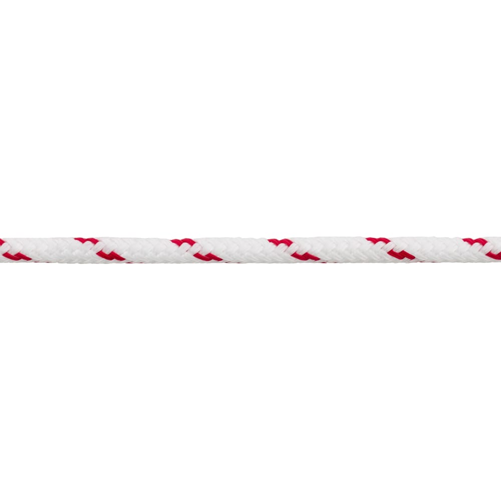 Franghie PP dublu impletita, 10 mm, alb-rosu