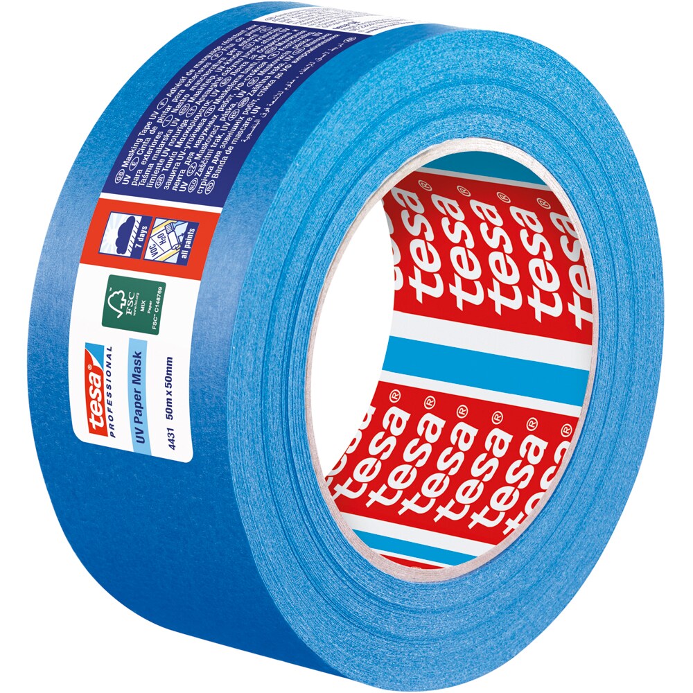 Banda mascare TESA, rezistenta UV, 50 mm x 50 m, albastru