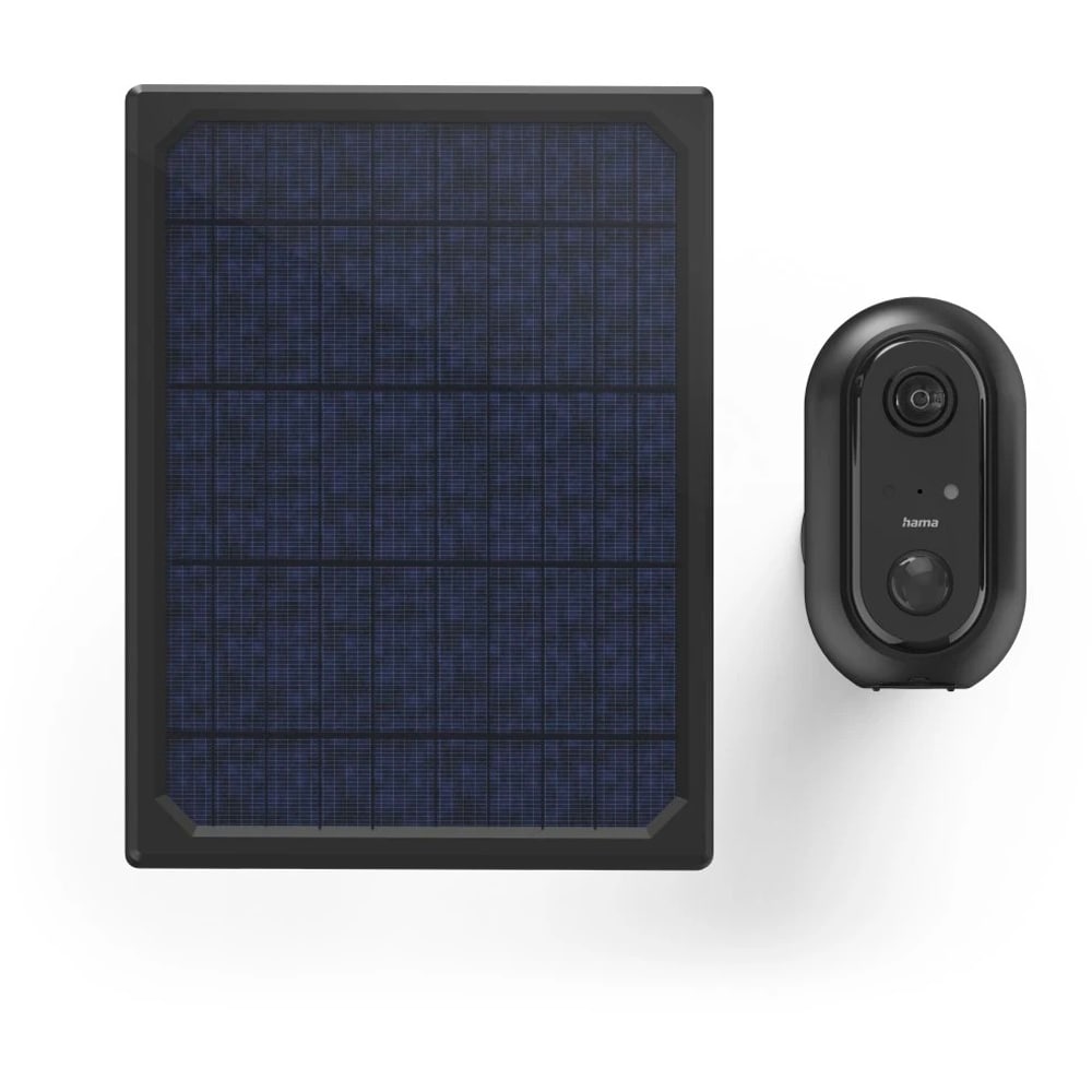 Camera IP Wireless exterior HAMA 176615, Full HD 1080p, Night Vision, baterie solara, negru