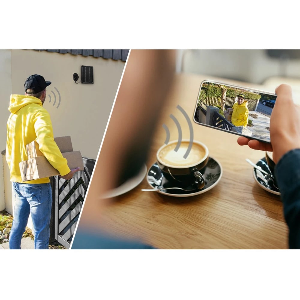 Camera IP Wireless exterior HAMA 176615, Full HD 1080p, Night Vision, baterie solara, negru