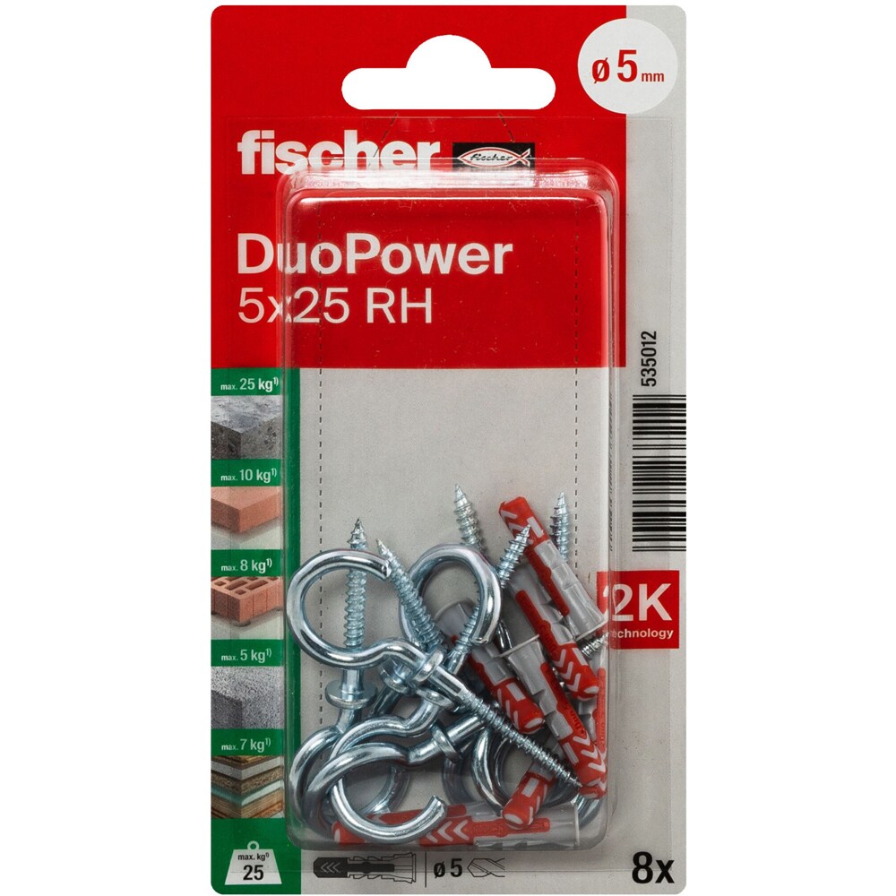Surub cu diblu universal FISCHER DuoPower, 5 x 40mm, 8buc