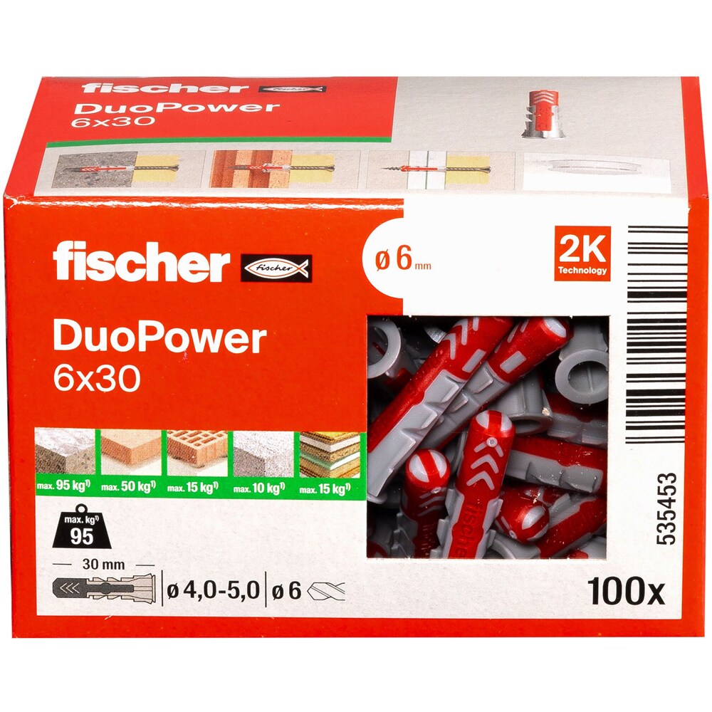 Diblu universal FISCHER DuoPower, 6 x 30mm, 100buc