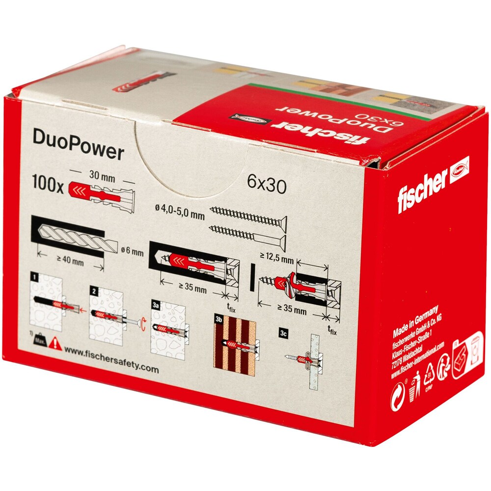 Diblu universal FISCHER DuoPower, 6 x 30mm, 100buc