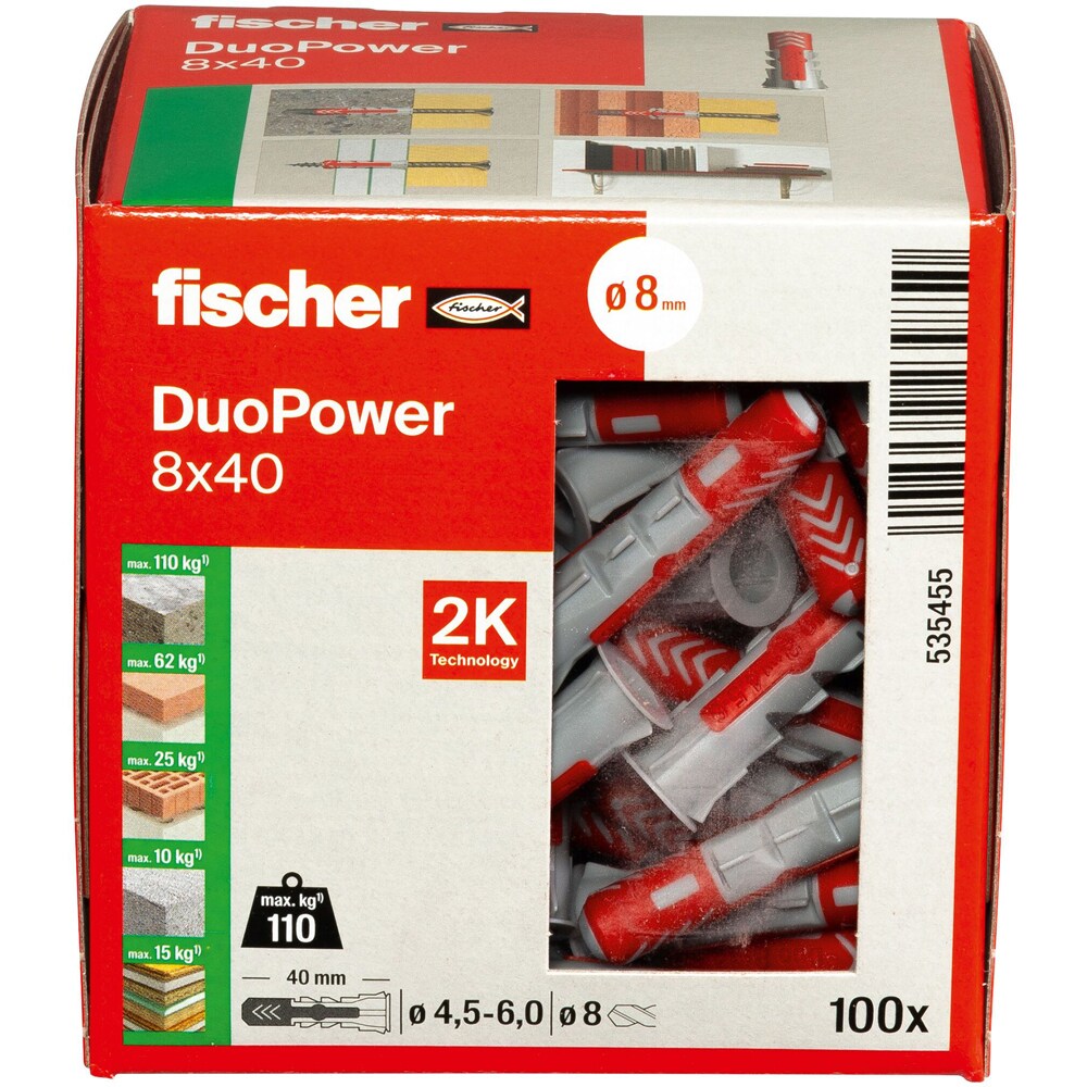 Diblu universal FISCHER DuoPower, 8 x 40mm, 100buc