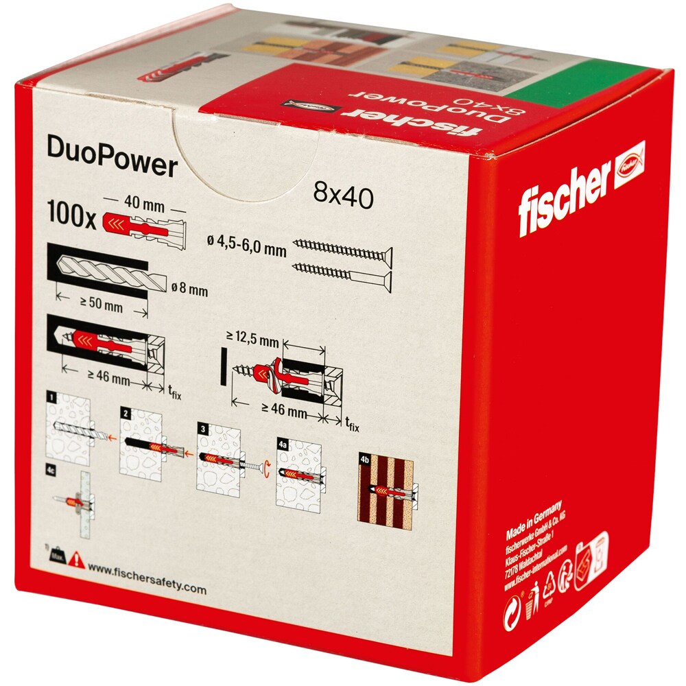 Diblu universal FISCHER DuoPower, 8 x 40mm, 100buc
