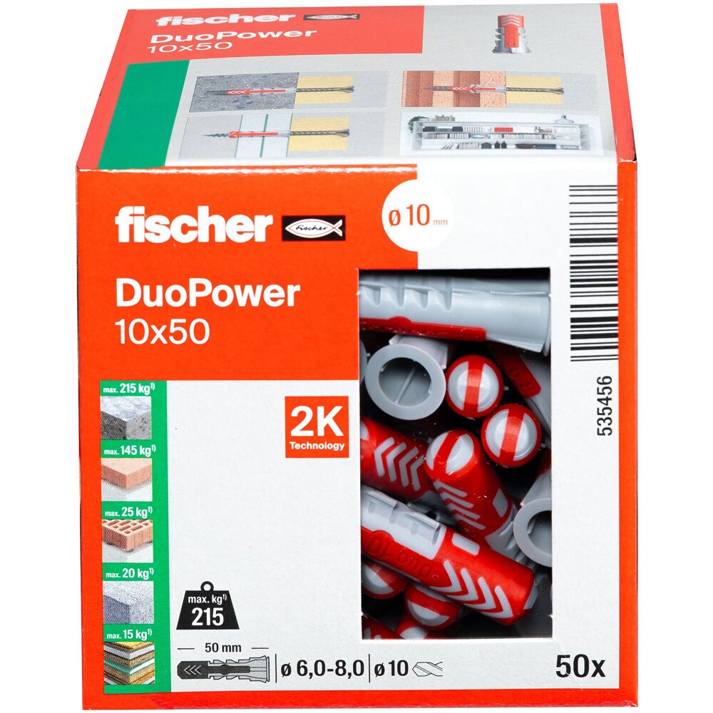 Diblu universal FISCHER DuoPower, 10 x 50mm, 50buc