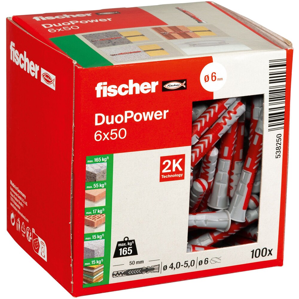 Diblu universal FISCHER DuoPower, 6 x 50mm, 100buc